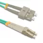Qoltec Cable de conexión de fibra óptica LC/UPC - SC/UPC multimodo OM4 dúplex 5m