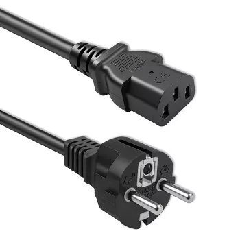 QOLTEC Cable de alimentación Schuko CEE IEC C13 3x0,75mm² 1,5m negro