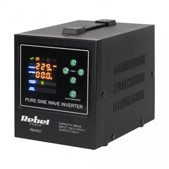 Rebel POWER-800-LFP4 inversor/cargador de onda senoidal pura 12V 230V 800VA/500W