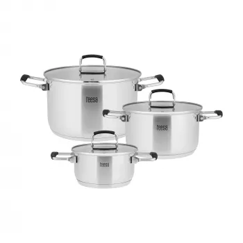 TEESA COOK PRIME juego de 6 ollas, acero inoxidable, apto para inducción