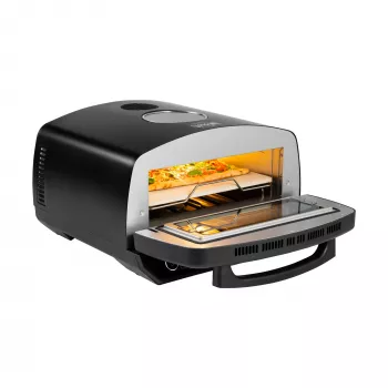TEESA horno de pizza SUPREME ELITE 2200 W, 450°C, doble calefacción, ventana, LED, 33 cm, múltiples programas de horneado