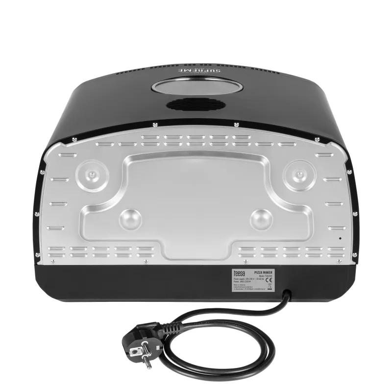 TEESA horno de pizza SUPREME ELITE 2200 W, 450°C, doble calefacción, ventana, LED, 33 cm, múltiples programas de horneado