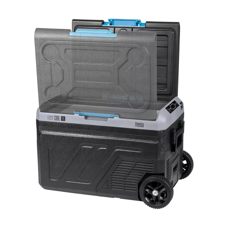 TEESA TSA6002 nevera/congelador profesional con compresor 40L, DC12/24V AC230V, compatible con batería, ruedas grandes, asa resistente, Bluetooth