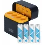 Newell cargador de baterías Li-Ion de 4 canales + 4 pilas AA 2200 mAh Li-Ion