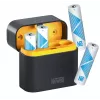 Newell cargador de baterías Li-Ion de 4 canales + 4 pilas AA 2200 mAh Li-Ion