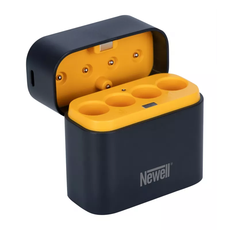 Newell cargador de baterías Li-Ion de 4 canales + 4 pilas AA 2200 mAh Li-Ion