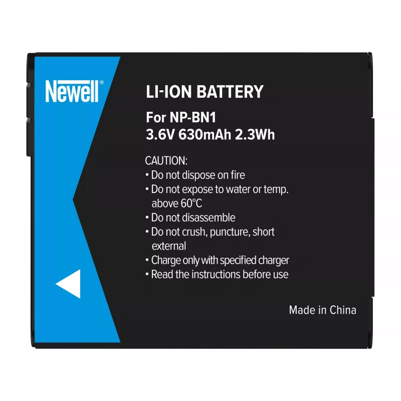 Newell batería de repuesto NP-BN1 para cámaras Sony, 630mAh, 3,7V, Li-Ion, negra
