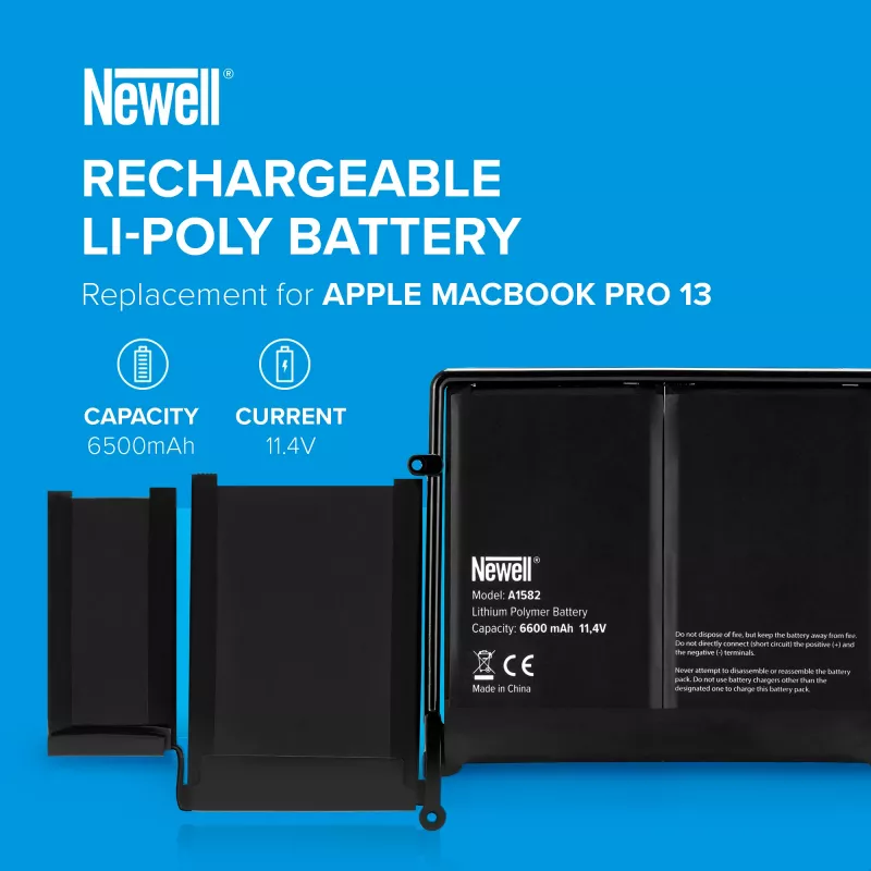 Batería Newell A1582 6500 mAh para Apple MacBook Pro 13