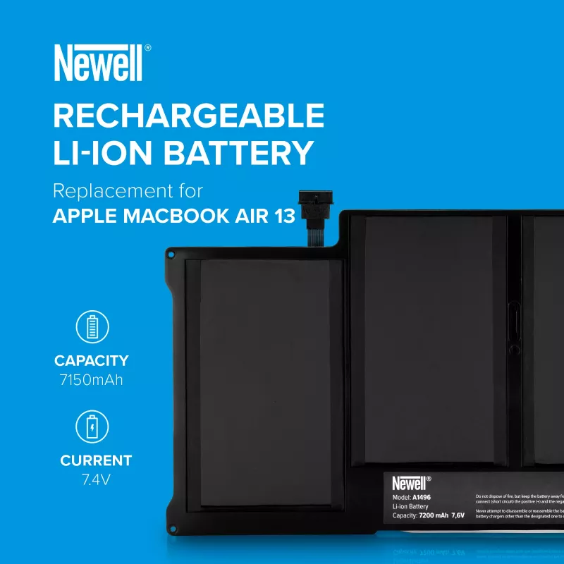 Batería Newell A1496 7150 mAh para Apple MacBook Air 13