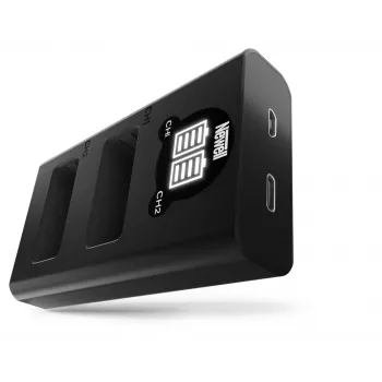 Cargador USB-C de doble canal Newell DL-USB-C para baterías Canon LP-E17