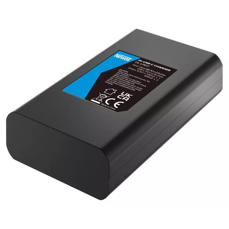 Cargador USB-C de doble canal Newell DL-USB-C para baterías Canon LP-E17