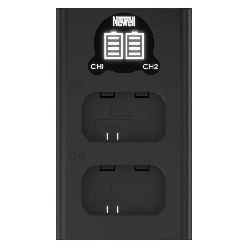 Cargador USB-C de doble canal Newell DL-USB-C para baterías Sony NP-FW50