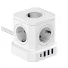 Newell GaN Power Cube 9w1 regleta de enchufes con cargador USB blanco