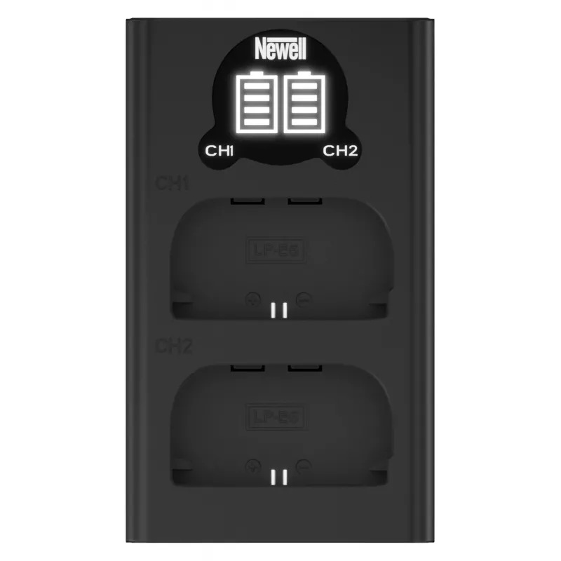 Newell cargador USB-C de doble canal DL-USB-C para baterías Canon LP-E6