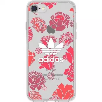 Adidas funda transparente Flowers para Apple iPhone 6/6s/7/8 roja