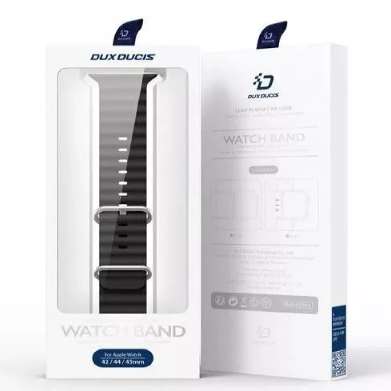 Dux Ducis Correa de silicona para Apple Watch 8/7/6/5/4/3/2/SE (38/40/41 mm) - negra