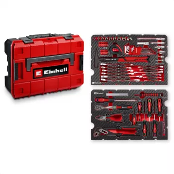 Einhell E-CASE 370570 Maletín de herramientas universal de 80 piezas (rojo/negro)