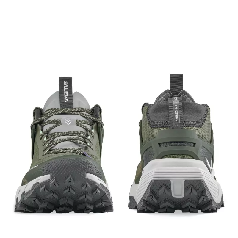 SALEWA Pedroc 2 Mid PTX Zapatos de speed hiking para mujer, verde/negro, UK 5.5