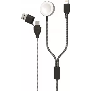 2GO 797385 cable magnético desmontable USB-C, 1,8 m, USB-A a USB-C, gris