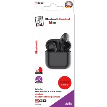 2GO TWS Mini auriculares inalámbricos Bluetooth in-ear, llamadas/música, negro 797341