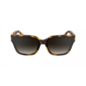 KARL LAGERFELD KL6161S-240 Gafas de sol mujer, forma cuadrada oversize, Havana marrón con lentes marrones degradadas, 63/14/140 mm