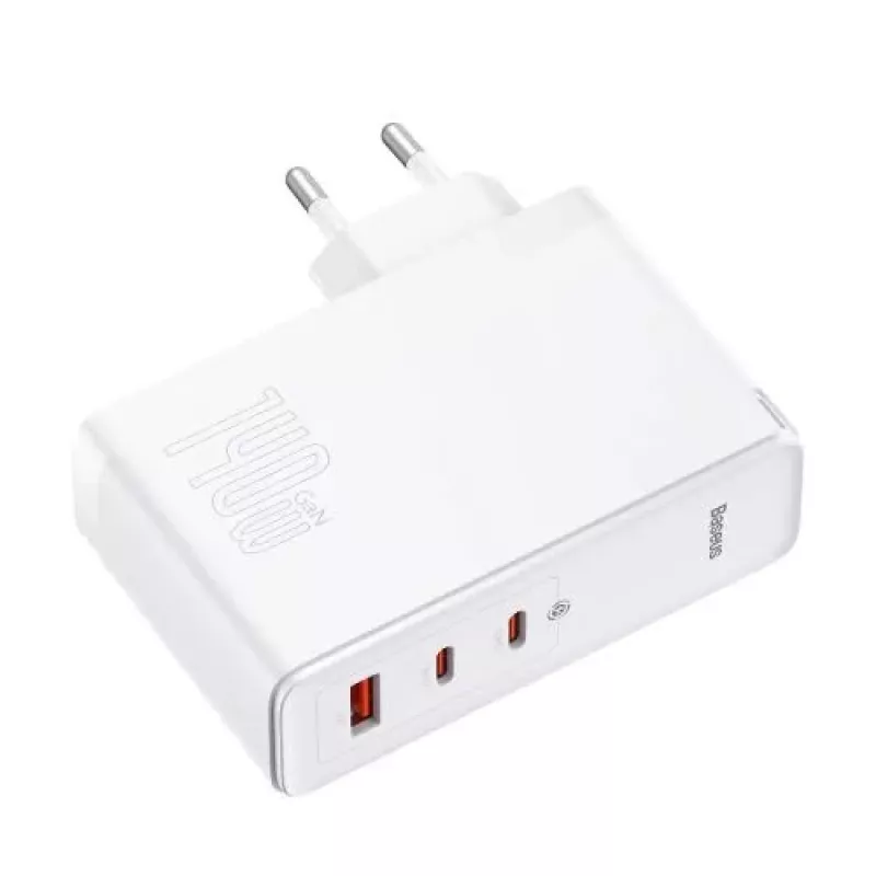 Baseus Travel Charger GaN5 Pro Fast Wall Charger, C+C+U, 140W, blanco, conector EU (CCGP100202)