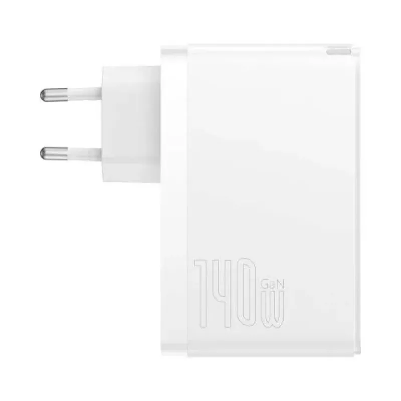 Baseus Travel Charger GaN5 Pro Fast Wall Charger, C+C+U, 140W, blanco, conector EU (CCGP100202)