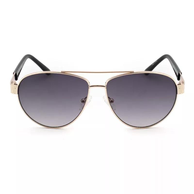 Gafas de sol unisex Guess GF0414-6032B cuadradas, montura negra brillante, lente degradada marrón, 60/12/140 mm