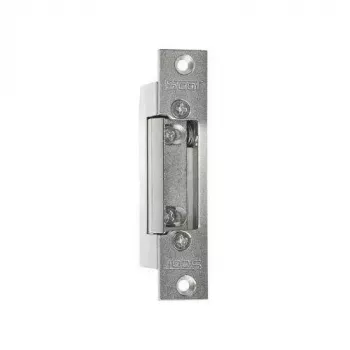 SCOT ES-S12AC/DC-B PROFI Abrepuertas Simétrico con Cerradura, 12V AC/DC, Fail-Secure, 3000N Fuerza de Retención, Gris/Plata
