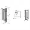 SCOT ES-S12AC/DC-B PROFI cerradero eléctrico simétrico con cerradura, 12V AC/DC, Fail-Secure, fuerza de retención de 3000N, gris/plata