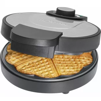 Bomann WA 1365 CB gofrera 1000 W forma de corazón antiadherente negro/acero inoxidable