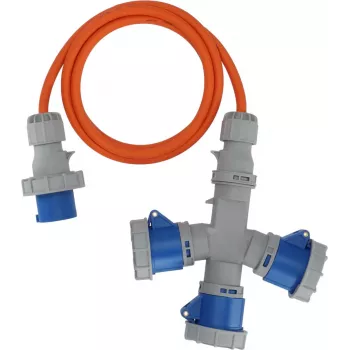 Brennenstuhl 1167670202 Alargador CEE con distribuidor de 3 tomas 16A 2m H07RN-F 3G 2,5 mm² IP44