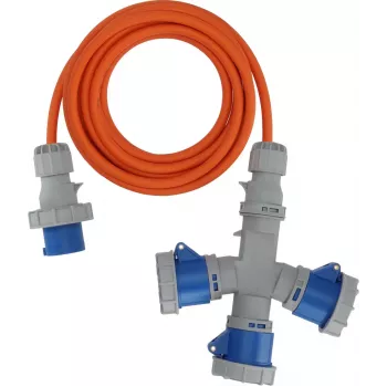 Brennenstuhl 1167670205 Alargador 2m H07RN-F 3G 2,5mm² 16A 230V IP44 Schuko Gris/Azul/Naranja