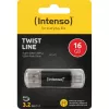INTENSO Twist Line 16 GB memoria USB antracita/transparente USB-A 3.2 Gen 1 USB-C 3.2 Gen 1