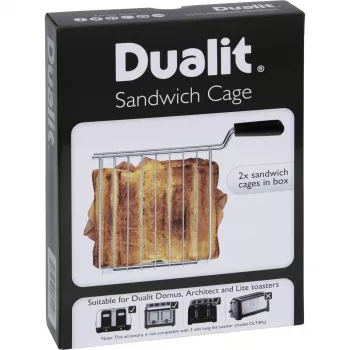 Dualit 00510 soporte para sándwich para tostadora - acero inoxidable, asa negra, par