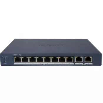 Hikvision DS-3E1510P-EI/M(B) LinkVu switch PoE gestionado Layer 2 de 10 puertos con 8 puertos PoE y 2 uplinks SFP