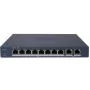 Hikvision DS-3E1510P-EI/M(B) LinkVu switch PoE gestionado Layer 2 de 10 puertos con 8 puertos PoE y 2 uplinks SFP