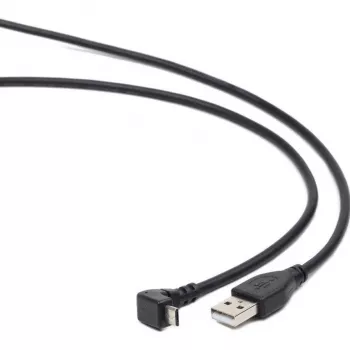 Cable USB 2.0 Gembird USB-A a Micro-USB-B 1,8m negro en ángulo de 90 grados