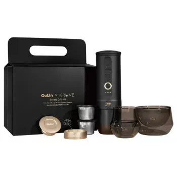 OutIn Nano x Kruve cafetera espresso portátil set de regalo negro/oro