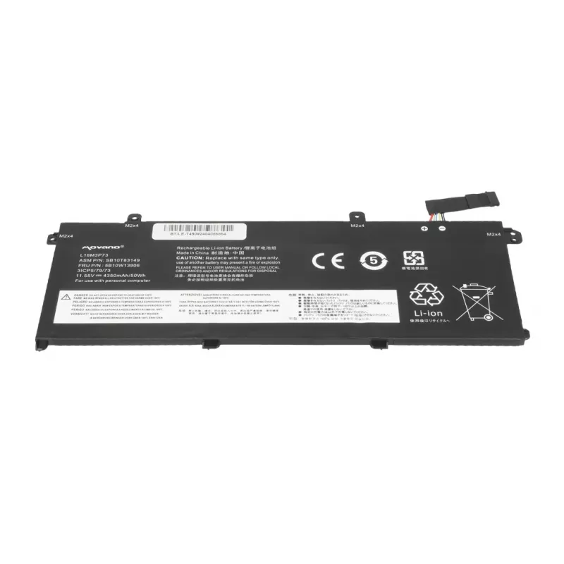 Batería MITSU L18M3P73 para Lenovo ThinkPad T490 T495 P43s P14s - 4350 mAh (50 Wh)
