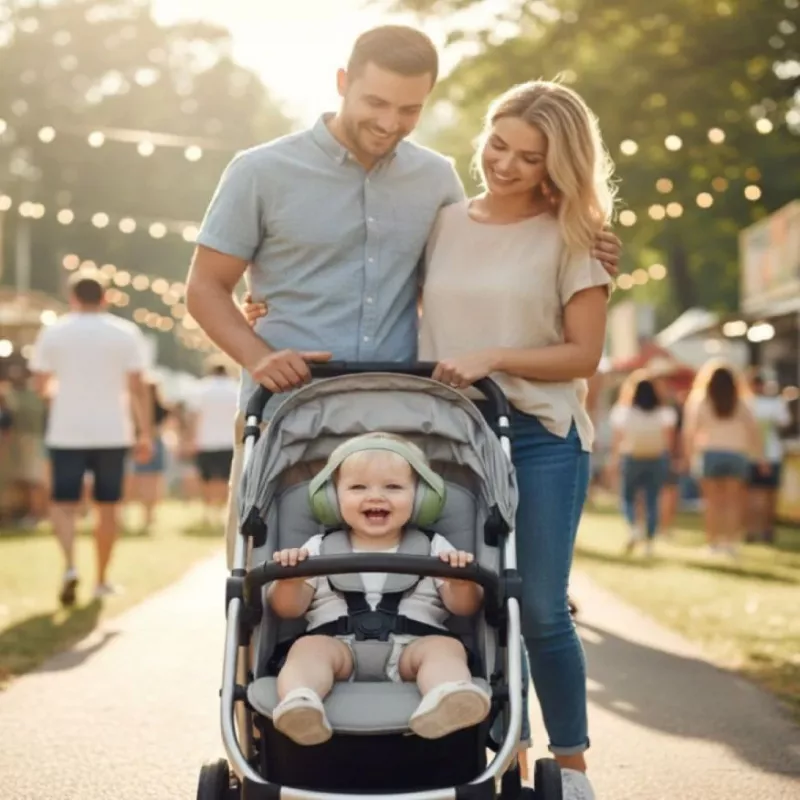 Orejeras de reducción de ruido para niños Momini Mimi Green