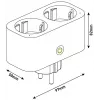 ENTAC Adaptador inteligente WiFi de doble enchufe ES-DSA-WIBLE, blanco, 2 tomas, 3680 W