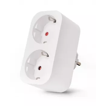 ENTAC Adaptador inteligente WiFi de doble enchufe ES-DSA-WIBLE, blanco, 2 tomas, 3680 W