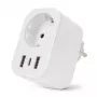 ENTAC Enchufe inteligente WiFi 1x Schuko con 2x USB-A y 1x USB-C, blanco