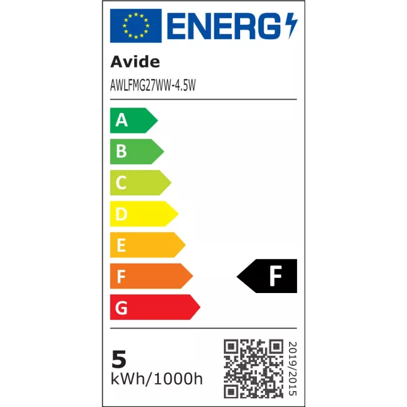 Avide Bombilla LED White Filament Mini Globe 4,5W E27 Blanco cálido 2700K