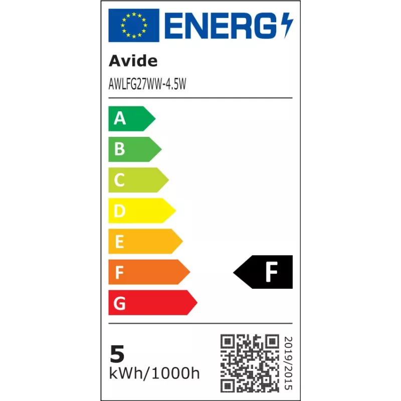 Avide Bombilla LED filamento Globe 4,5W E27 blanco cálido 2700K