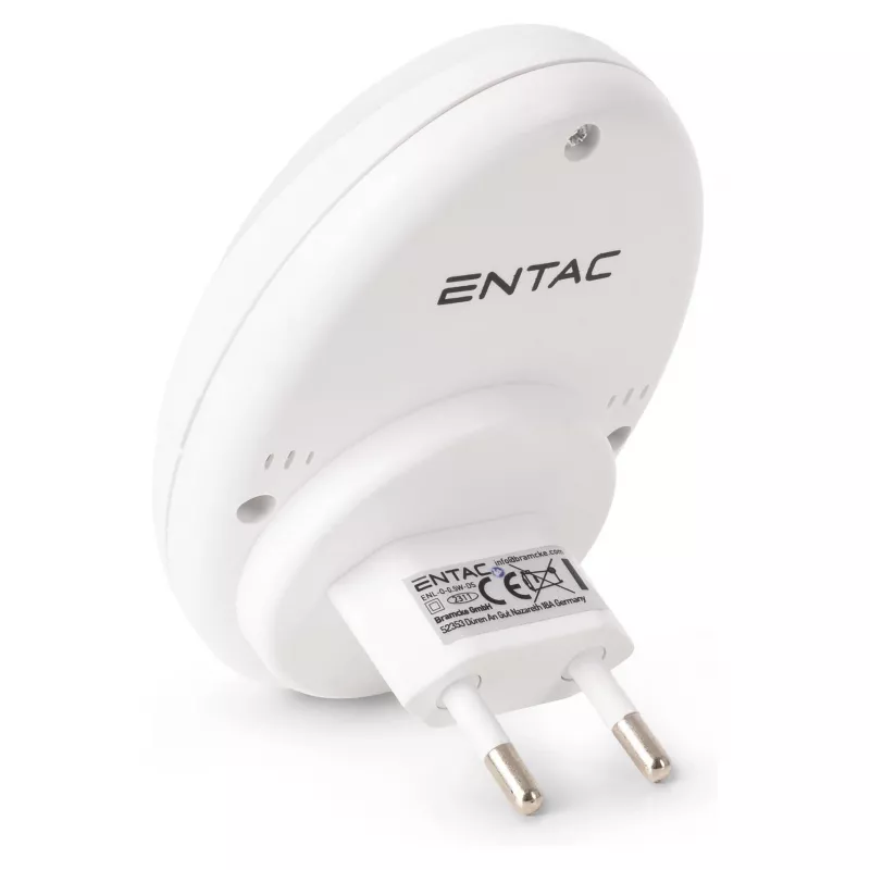 ENTAC Luz nocturna 0,5W ovalada blanco frío blanco sensor crepuscular