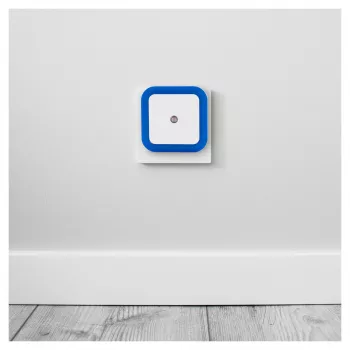 ENTAC Luz nocturna 0,5W cuadrada azul sensor crepuscular