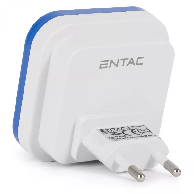 ENTAC Luz nocturna 0,5W cuadrada azul sensor crepuscular