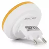 ENTAC Luz nocturna 0,5W redonda blanco cálido naranja sensor crepuscular